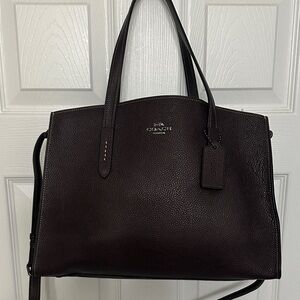 NWT Coach Charlie Oxblood Carryall Leather Tote Bag